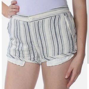 Free People Night Moved Striped Shorts Mid Rise
Button Fly White Blue Si…